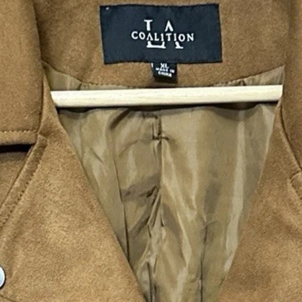 LA Coalition Moto Jacket Womens XL Brown Faux Suede Biker Zip Motorcycle - Picture 3 of 3